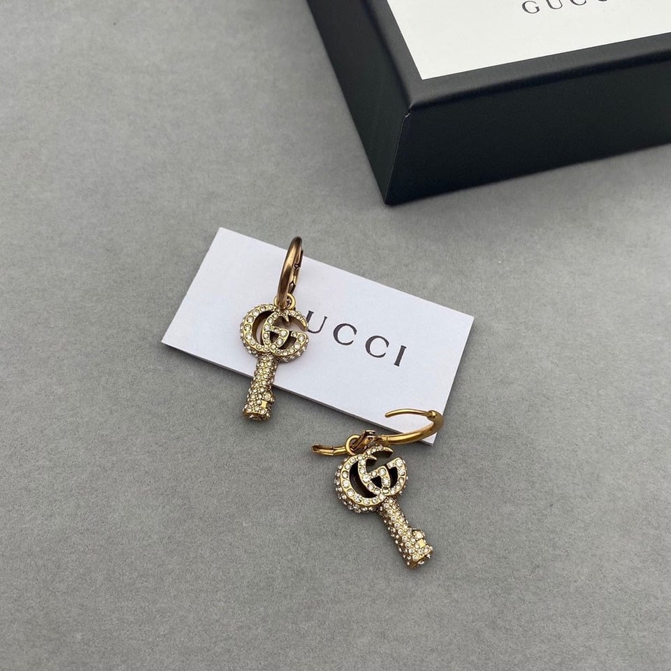 Gucci Gg Key Hoop Gold Earrings view 2