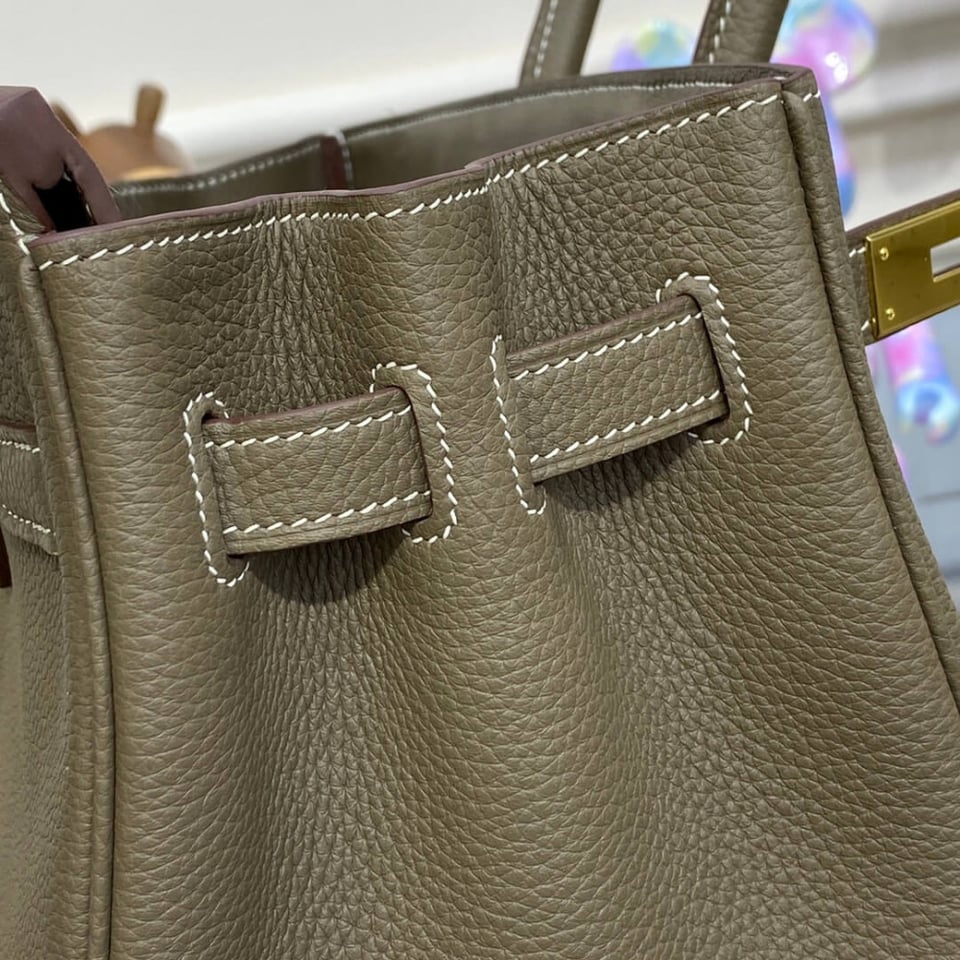 Hermes Birkin 30 Bag Etoupe Gold Hardware Togo Leather view 16