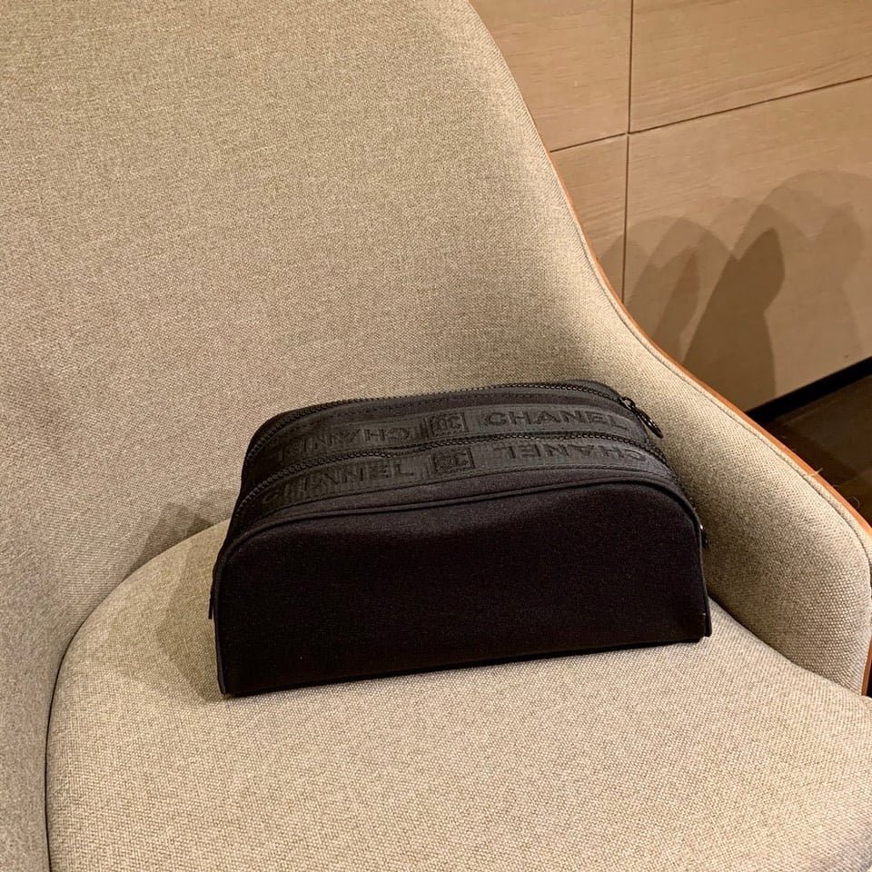 Chanel Sport Line Clutch Bag 26 Black Canvas view 9