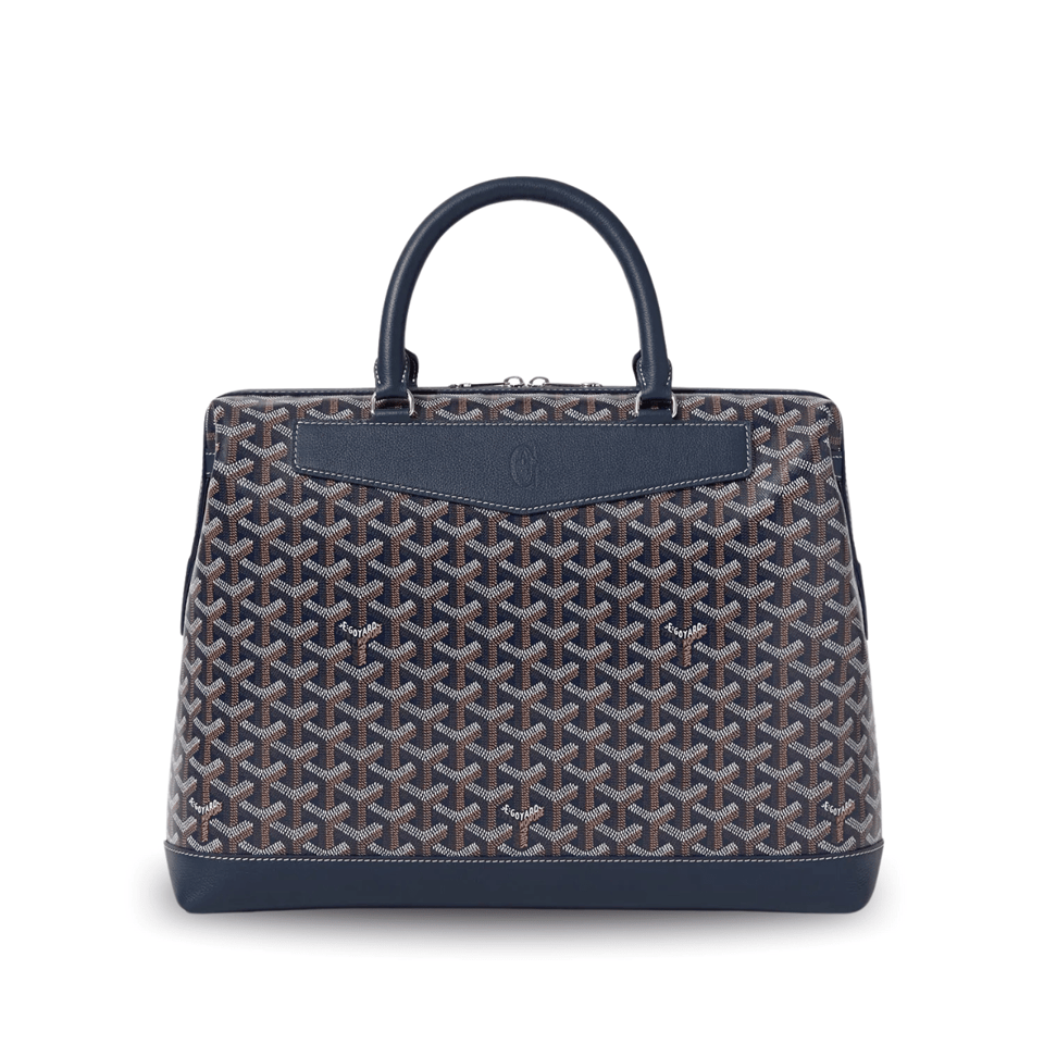 Goyard Cisalpin Document Case 39 Cm Navy Blue Goyardine Canvas And Calfskin view 2