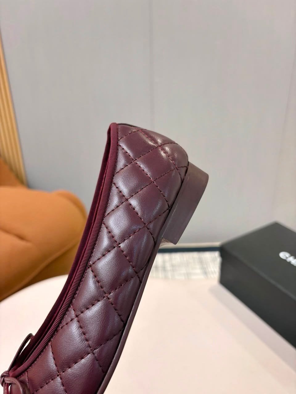 Chanel Quilted Classic Ballerina Flats Quilted Lambskin Burgundy G02819 view 7