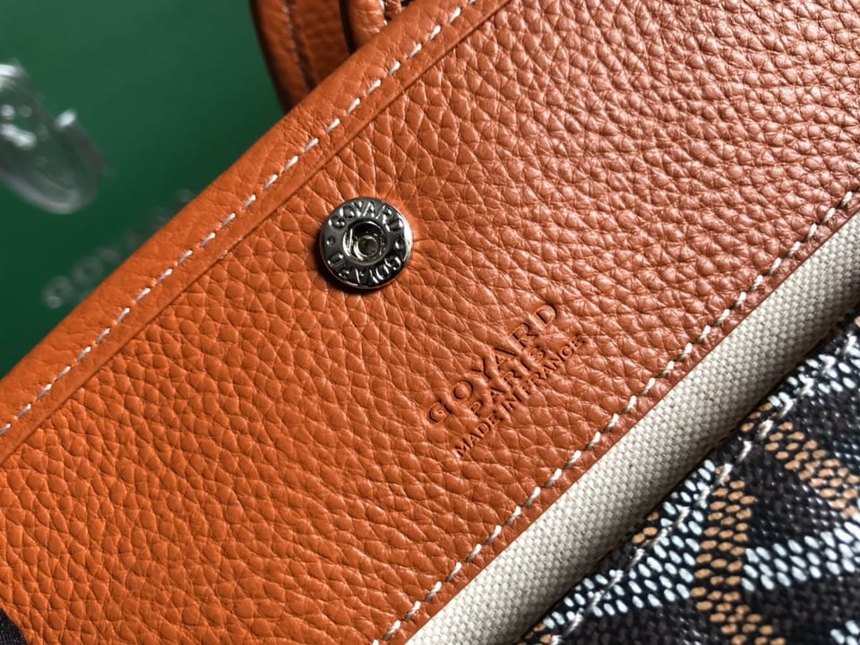 Goyard Hardy Pm Bag 40 Cm Black Goyardine Canvas And Tan Taurillon Leather Trim view 6