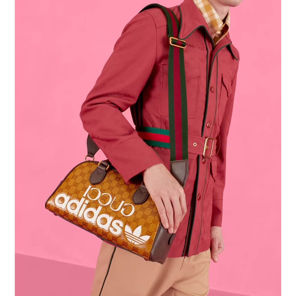 adidas x Gucci Mini Duffle Bag in GG Crystal Canvas view 3