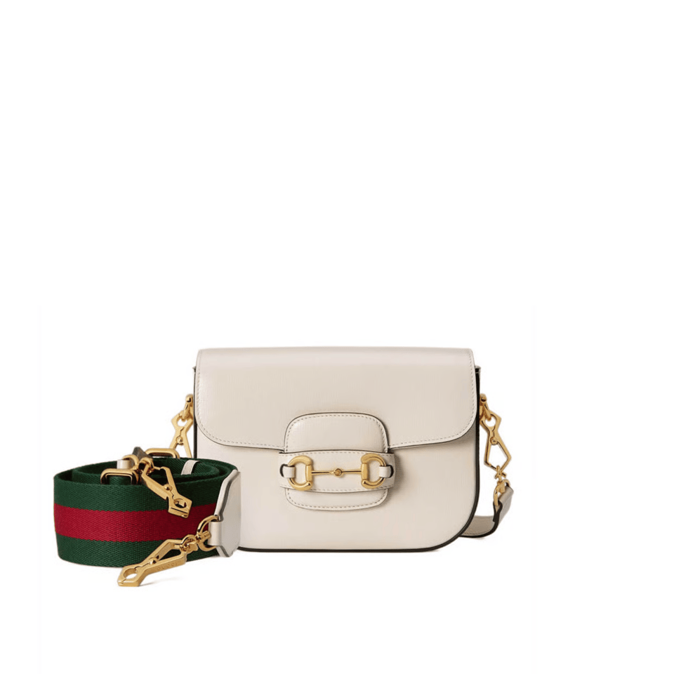 Gucci Horsebit 1955 Mini Bag in White Leather 20.5cm/8.1in view 2