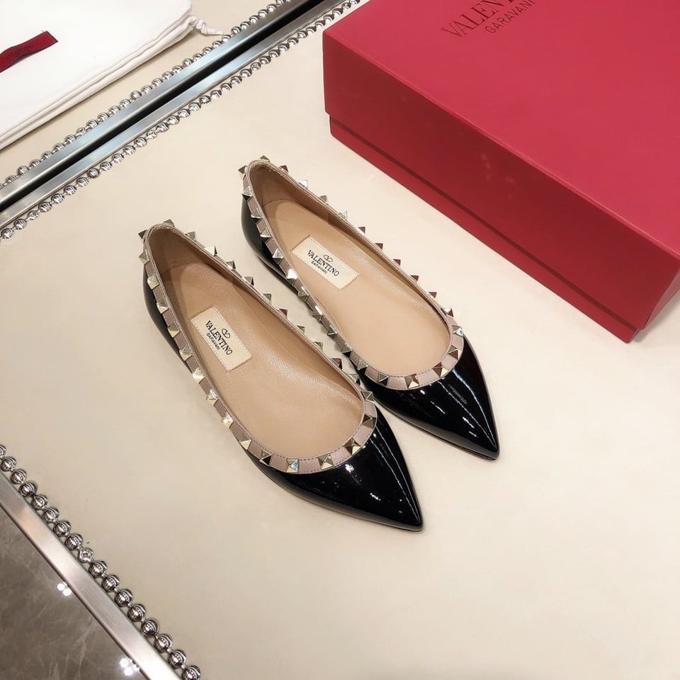 Valentino Patent Rockstud Ballet Flat Black Zw2S0403Vnwn91 view 8