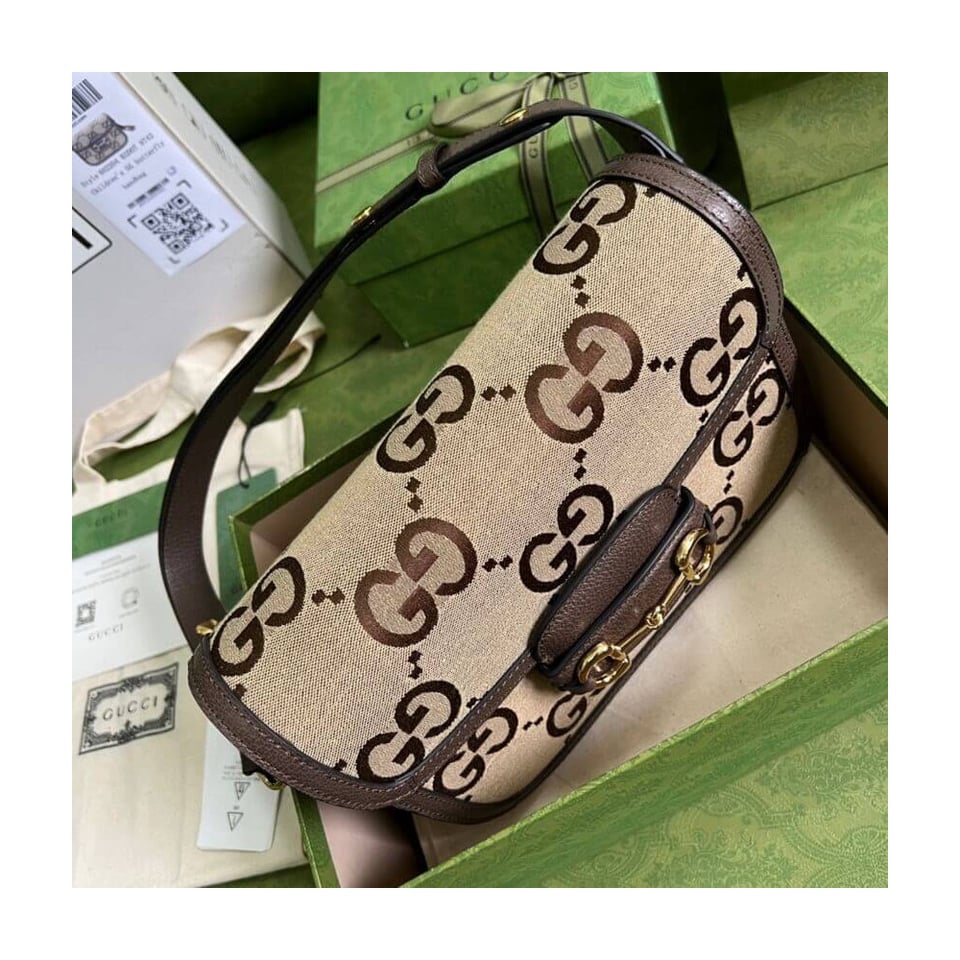 Gucci Horsebit 1955 Shoulder Bag with Jumbo GG view 7