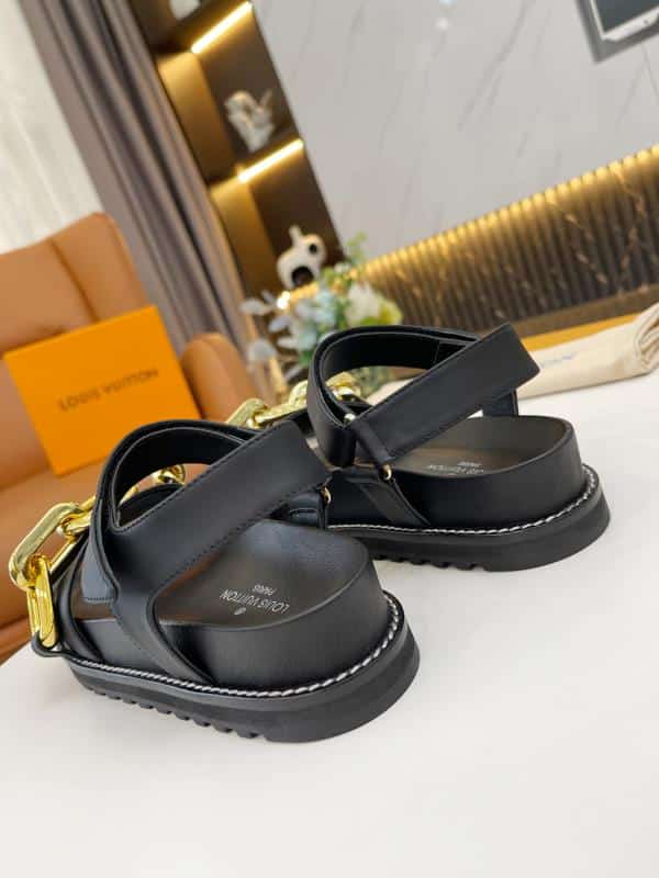 Louis Vuitton Paseo Flat Comfort Sandal Black A8Vrz view 5