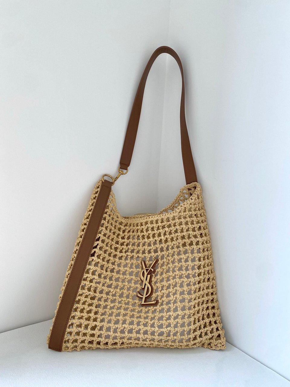 Saint Laurent Raffia And Leather Oxalis Shopping Bag 40cm/15.7in view 5