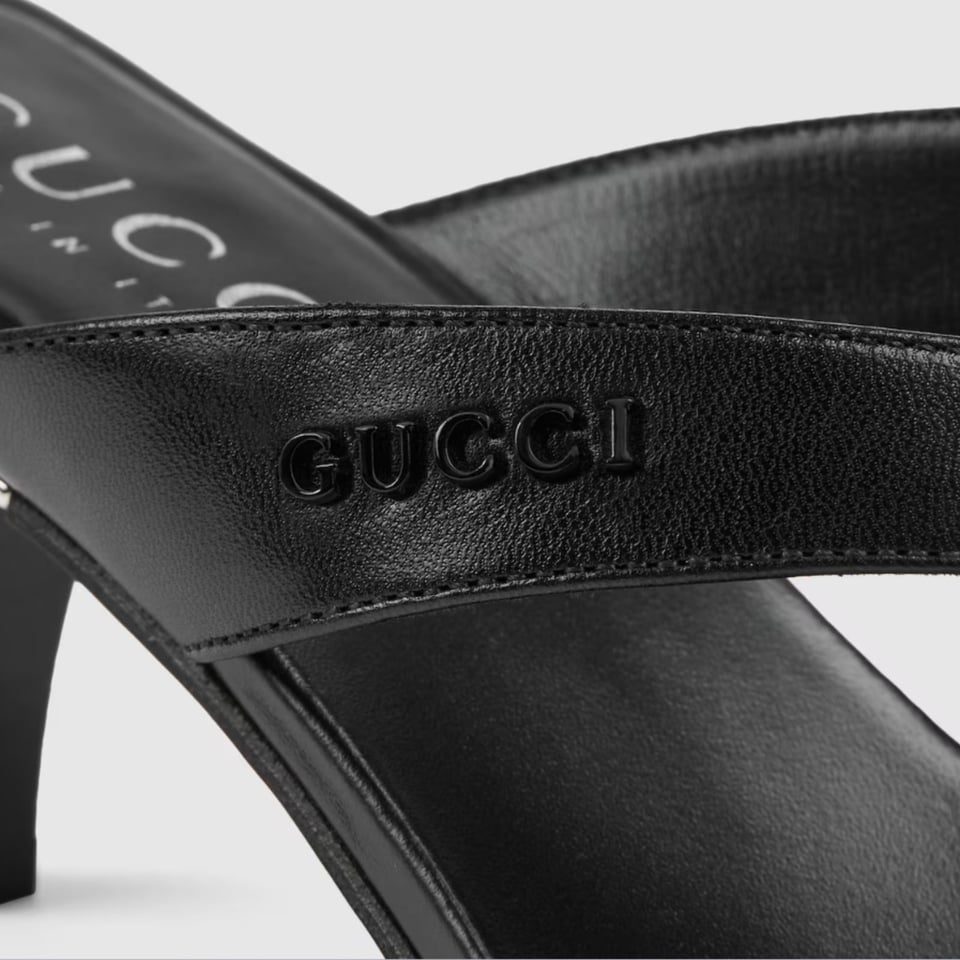 Gucci Vittoria Thong Black Leather 865403 For Women view 4