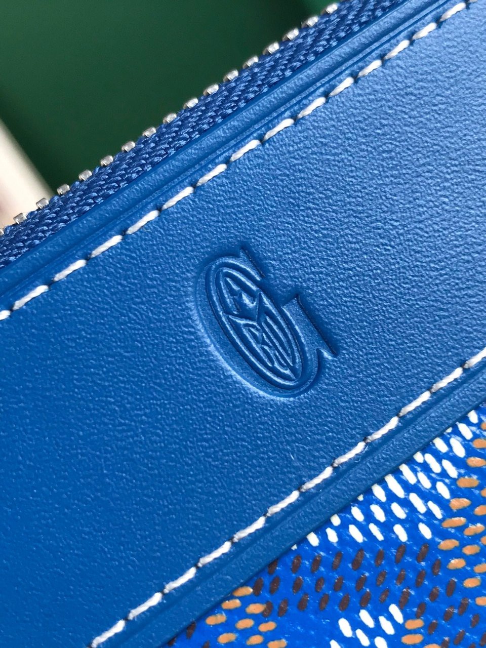 Goyard Matignon Mini Wallet 11 Cm Sapphire Blue Goyardine Canvas And Calfskin view 5