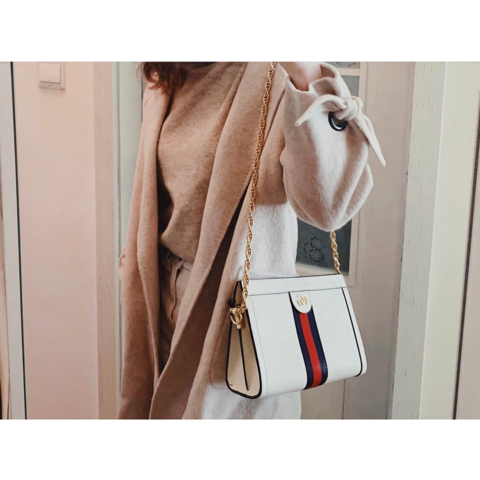 Gucci Ophidia Small Shoulder Bag in White Leather view 5