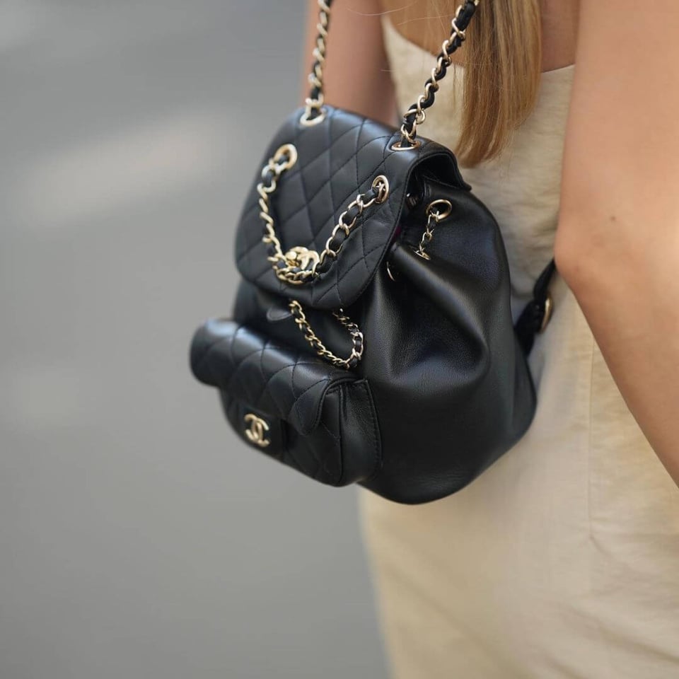 Chanel Calfskin Quilted Medium Duma Backpack 23cm view 3