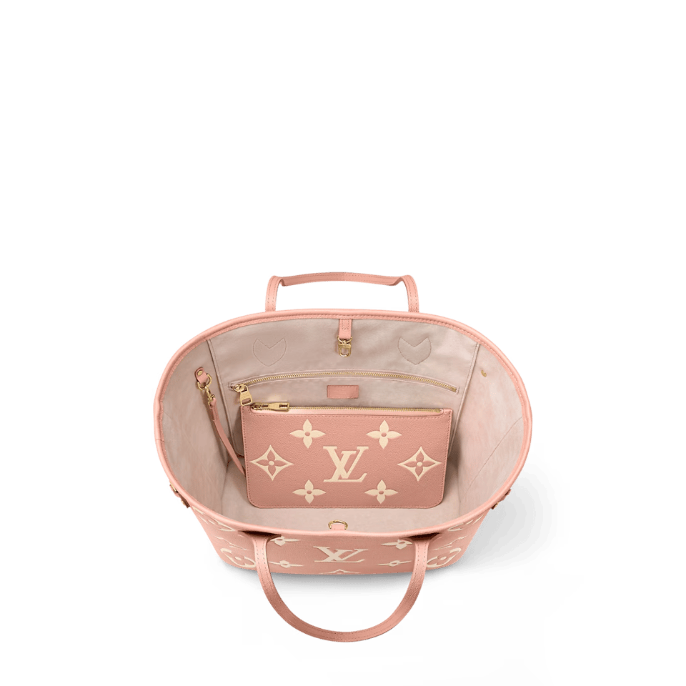 Louis Vuitton Neverfull MM Tote Bag Monogram Empreinte Trianon Pink / Cream 31cm M46329 view 5
