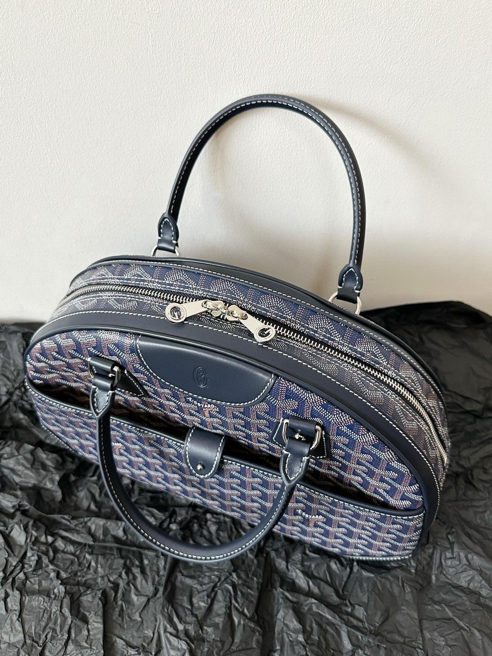 Goyard Goya Bowling Ball Medium Navy Blue Canvas 35cm view 6