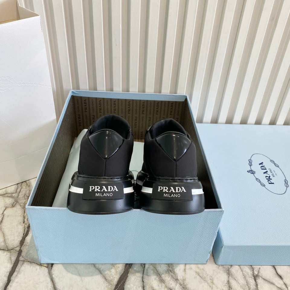 Prada Macro Re-Nylon And Brushed Leather Sneakers Black 2Eg3763Lf5F0632 view 5
