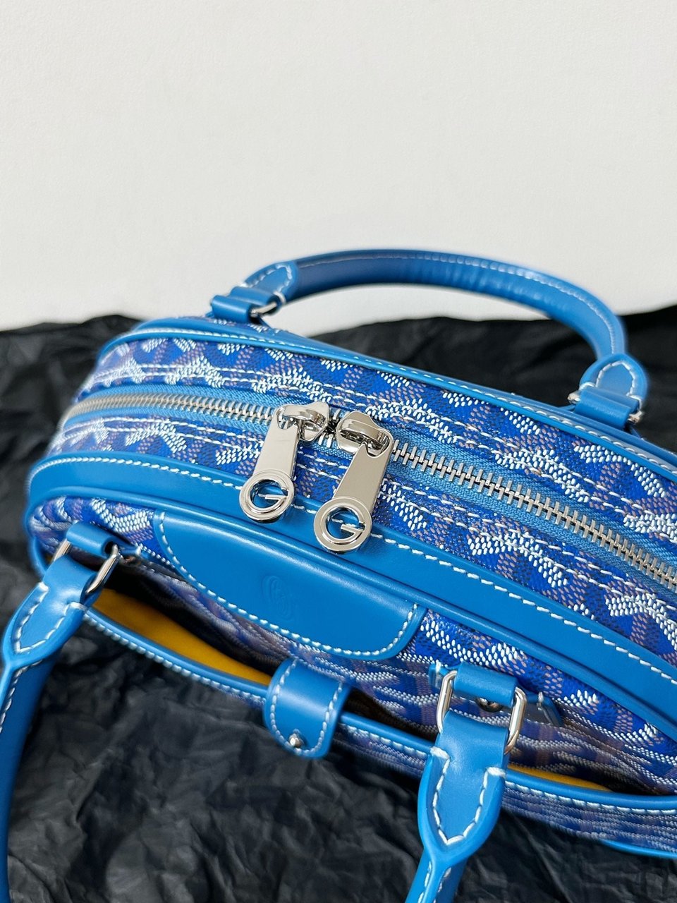 Goyard Goya Bowling Ball Small Blue Canvas 27cm view 8