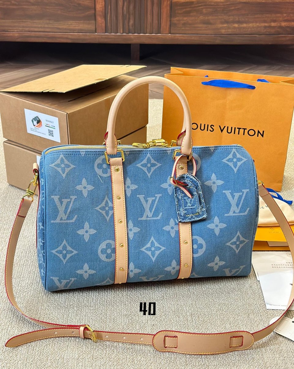 Louis Vuitton Keepall Bandouli Re Denim Blue 40Cm M24315 view 4