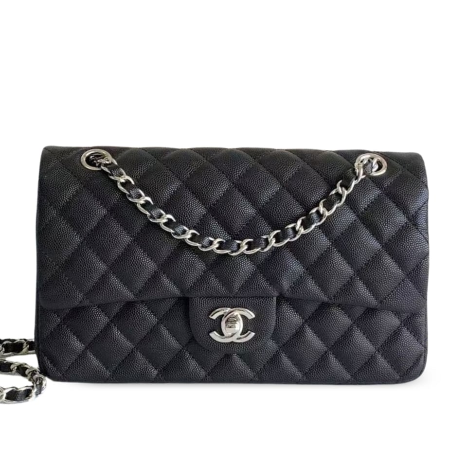 Chanel Classic Flap Bag 25 cm Black – Silver Tone Hardware A01112