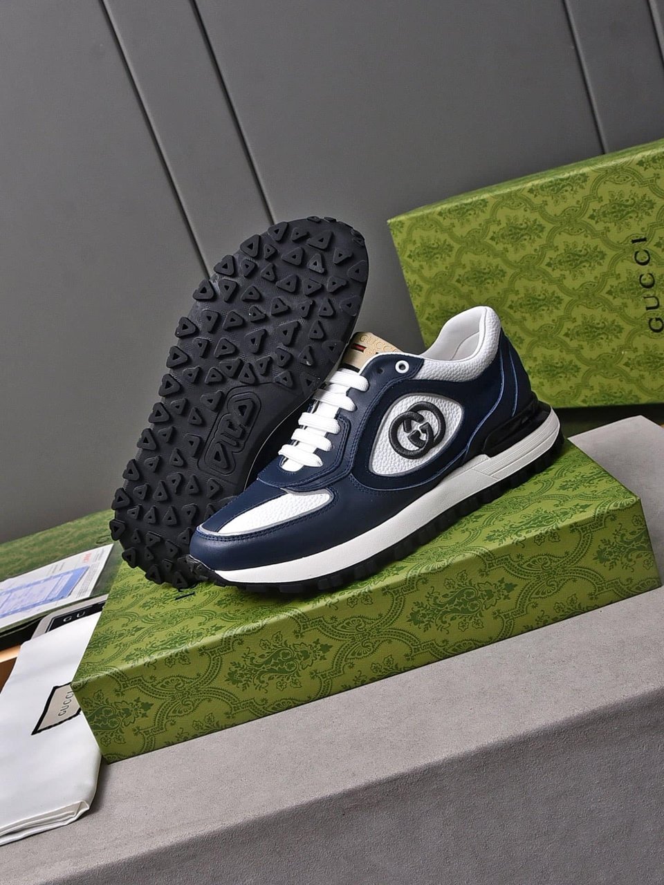Gucci Double G Men’S Run Sneaker Blue view 4