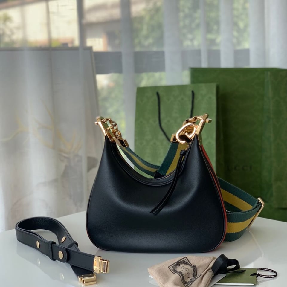 Gucci Black Leather Attache Small Shoulder Bag view 8