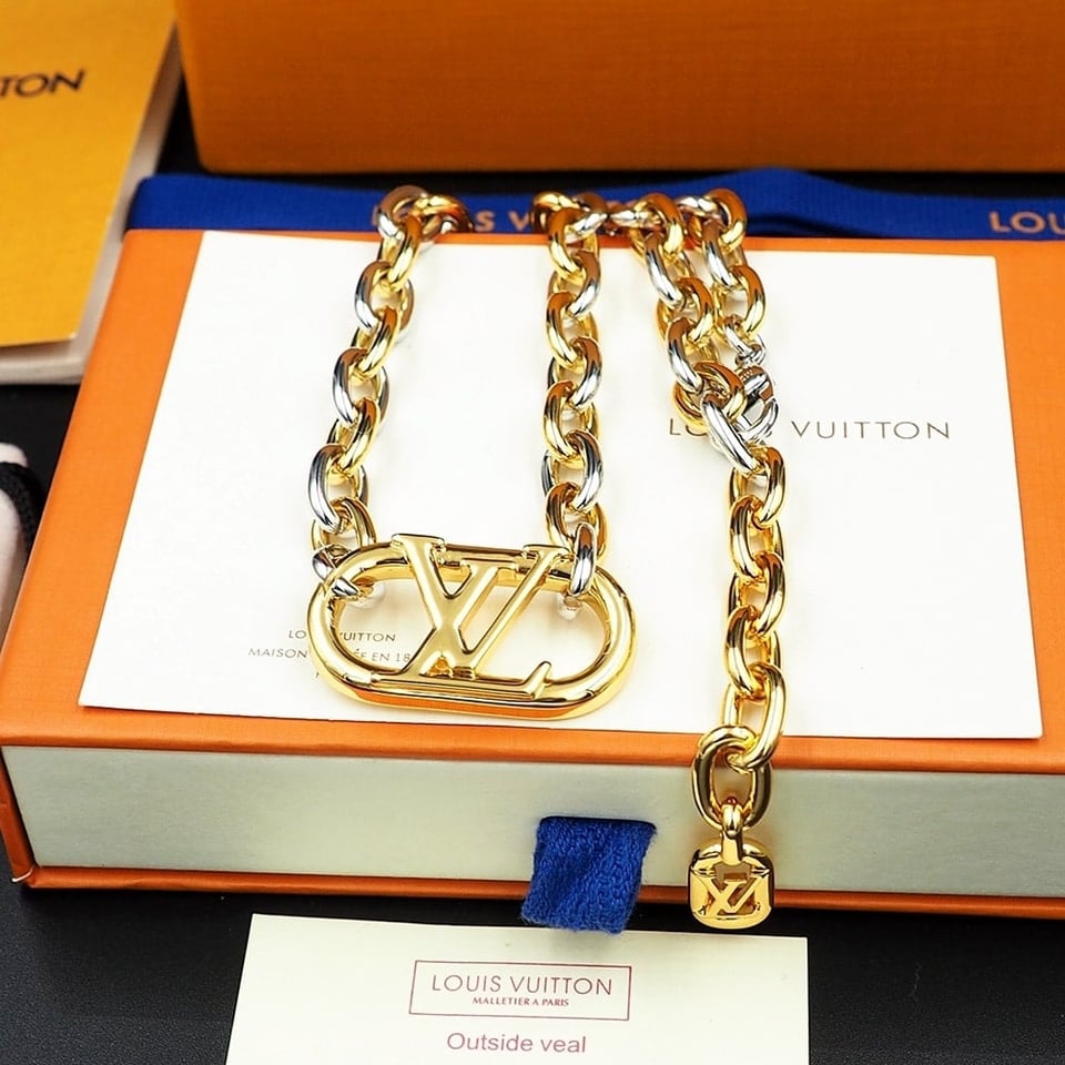 Louis Vuitton Everyday Chain Lv Necklace Gold And Silver view 5