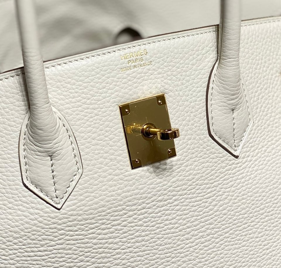 Hermes Birkin 35Cm White Togo Leather Gold Hardware view 8