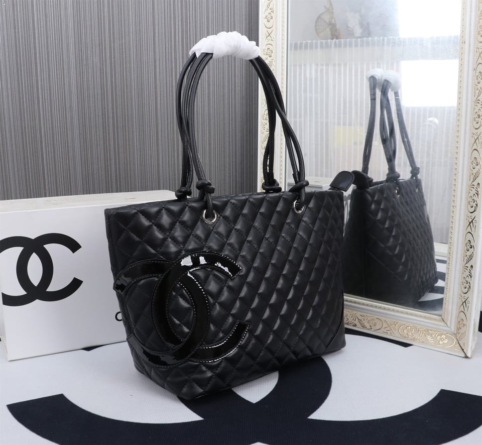Chanel Calfskin Quilted Large Cambon Tote Black 41Cm/16in view 9