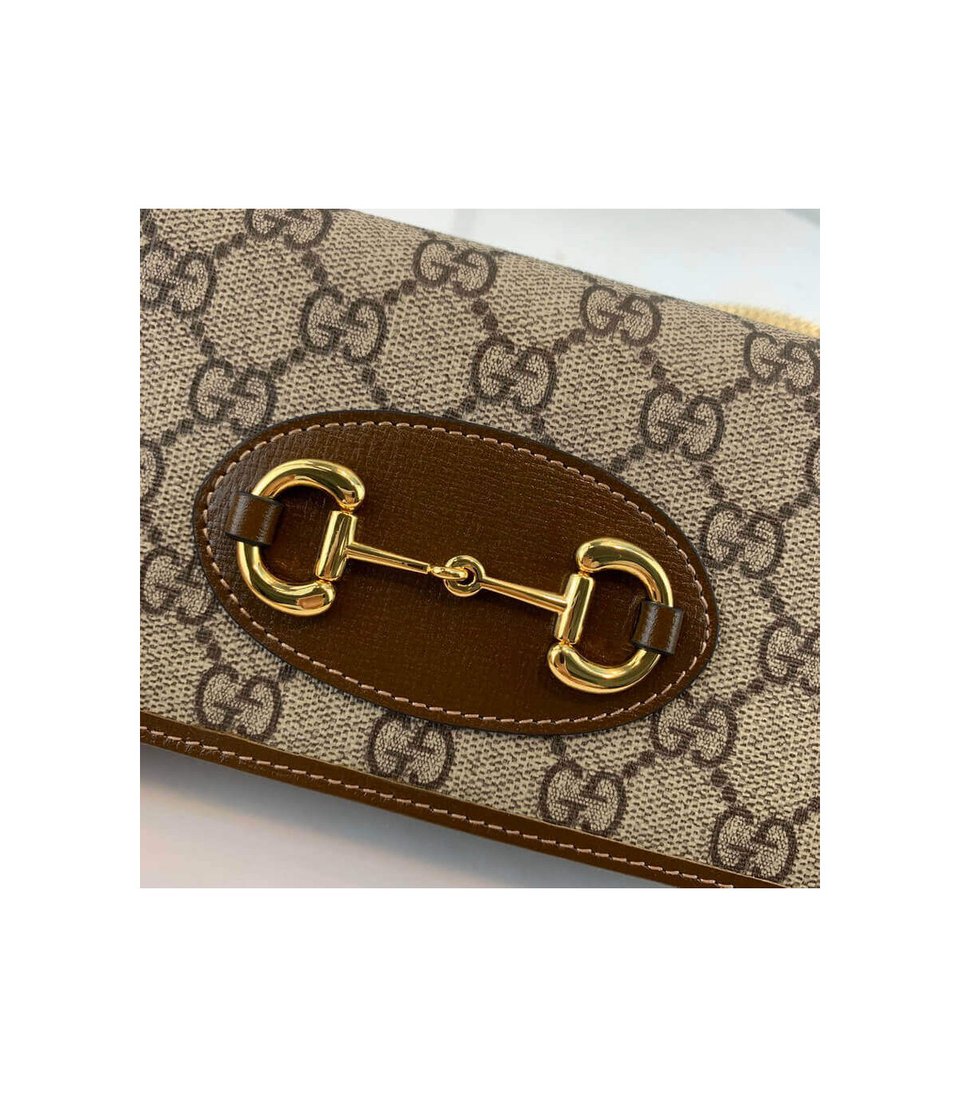 Gucci 1955 Horsebit Wallet With Chain Brown 19cm view 12