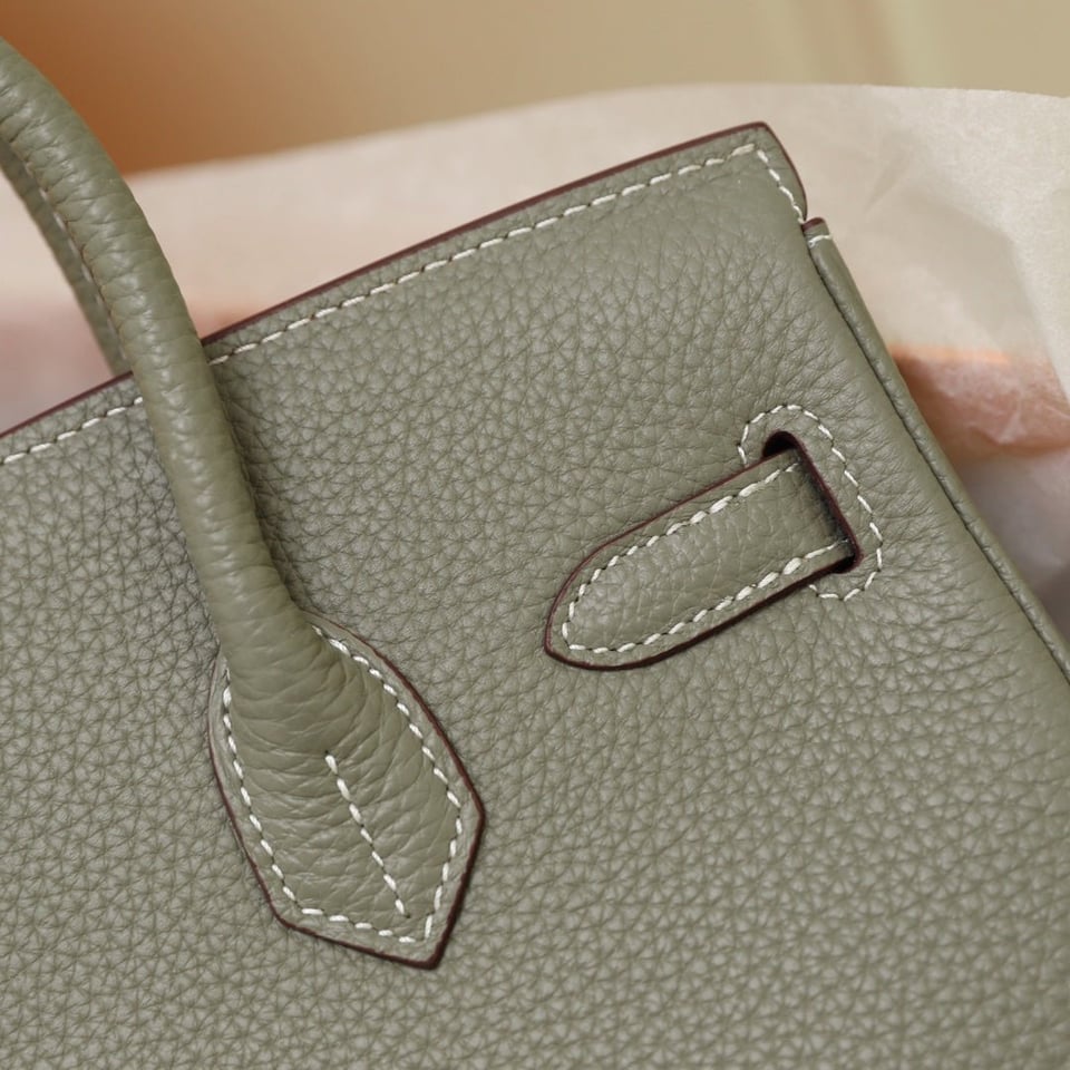 Hermes Birkin Bag 30 Olive Togo Gold Hardware view 7