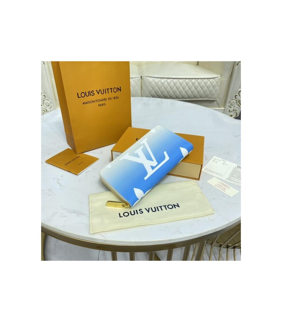 Louis Vuitton Zippy Wallet Blue 19.5cm view 5