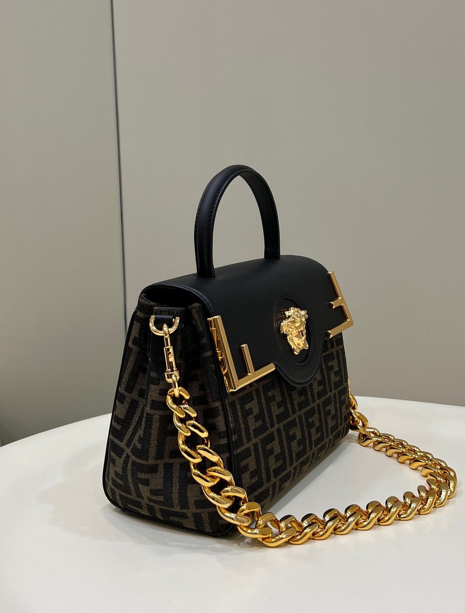 Fendi x Versace Fendace La Medusa Top Handle Bag Zucca Canvas 25cm view 9