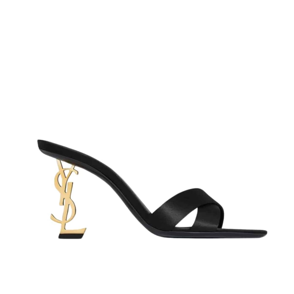 Saint Laurent Opyum Mules In Satin Crepe Black 8189319Qab11000 view 2