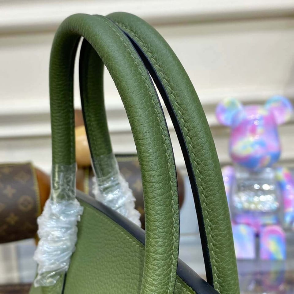 Hermes Birkin 30 Bag Vert Foret Gold Hardware Togo Leather view 11