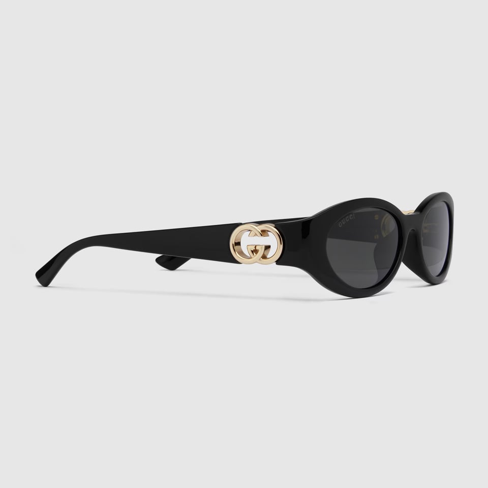 Gucci Black Oval Frame Sunglasses GG1660S view 3