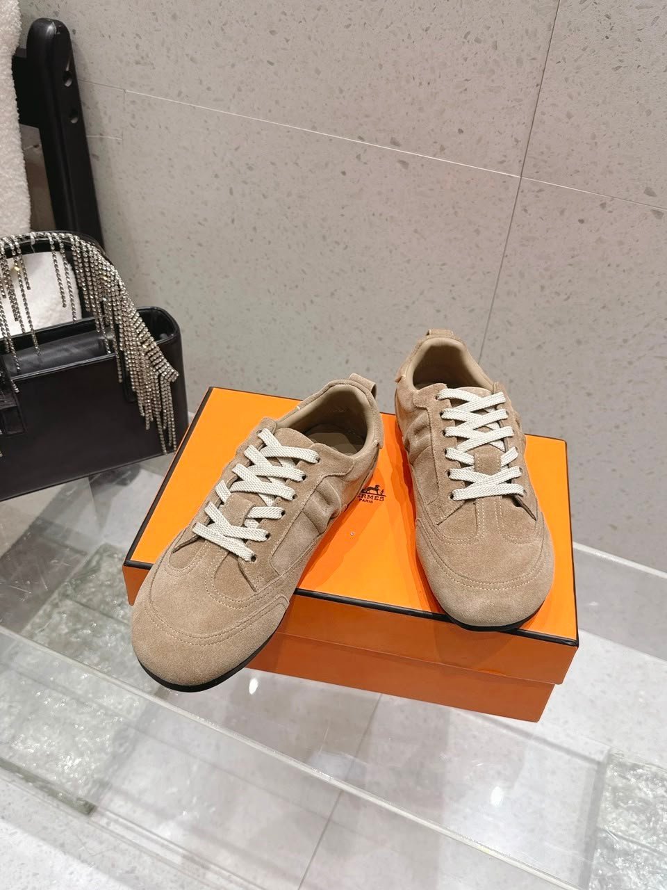Hermes May Derby Shoe Beige Sable Color Calfskin H261955ZHC9390 view 9