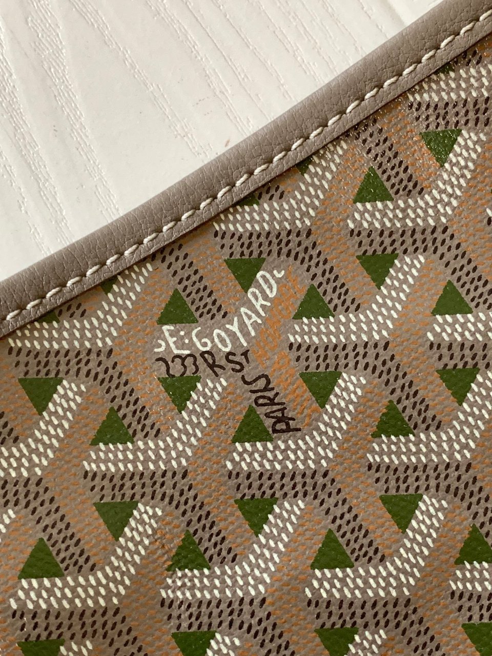 Goyard St Louis Pm 48Cm Greige And Green Tote Bag view 8