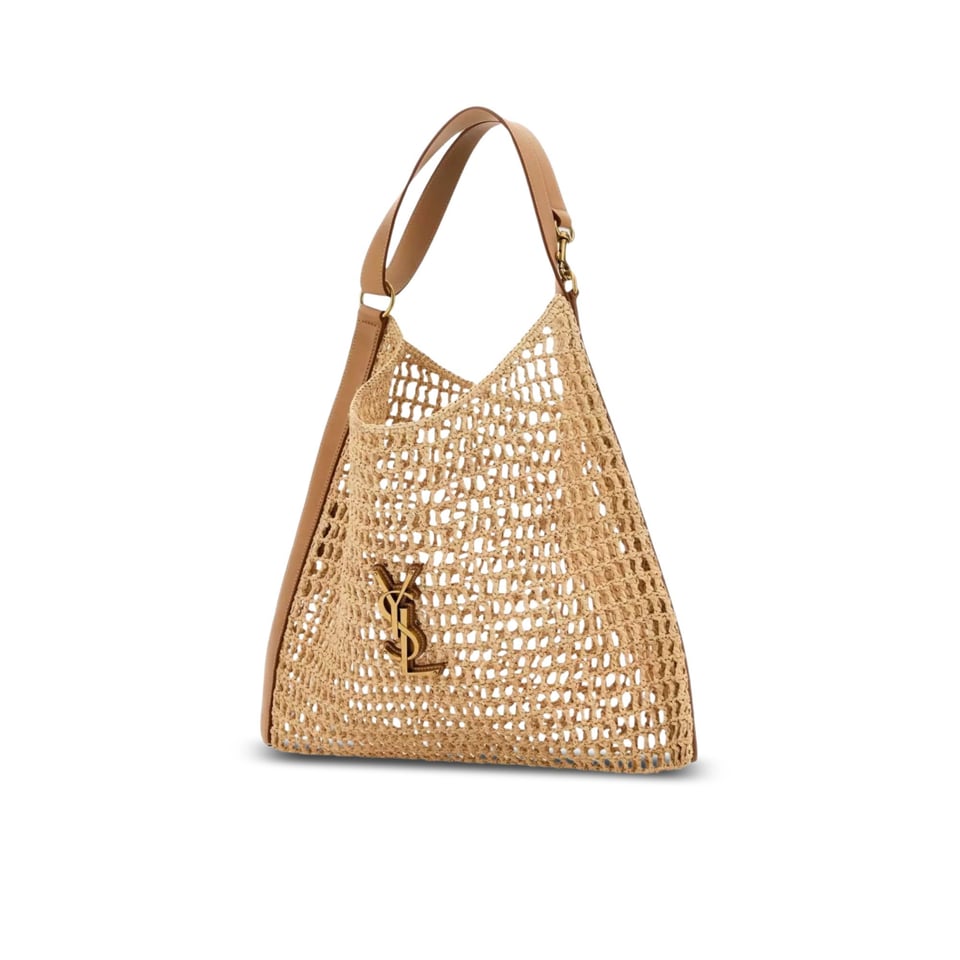 Saint Laurent Raffia And Leather Oxalis Shopping Bag 40cm/15.7in view 3
