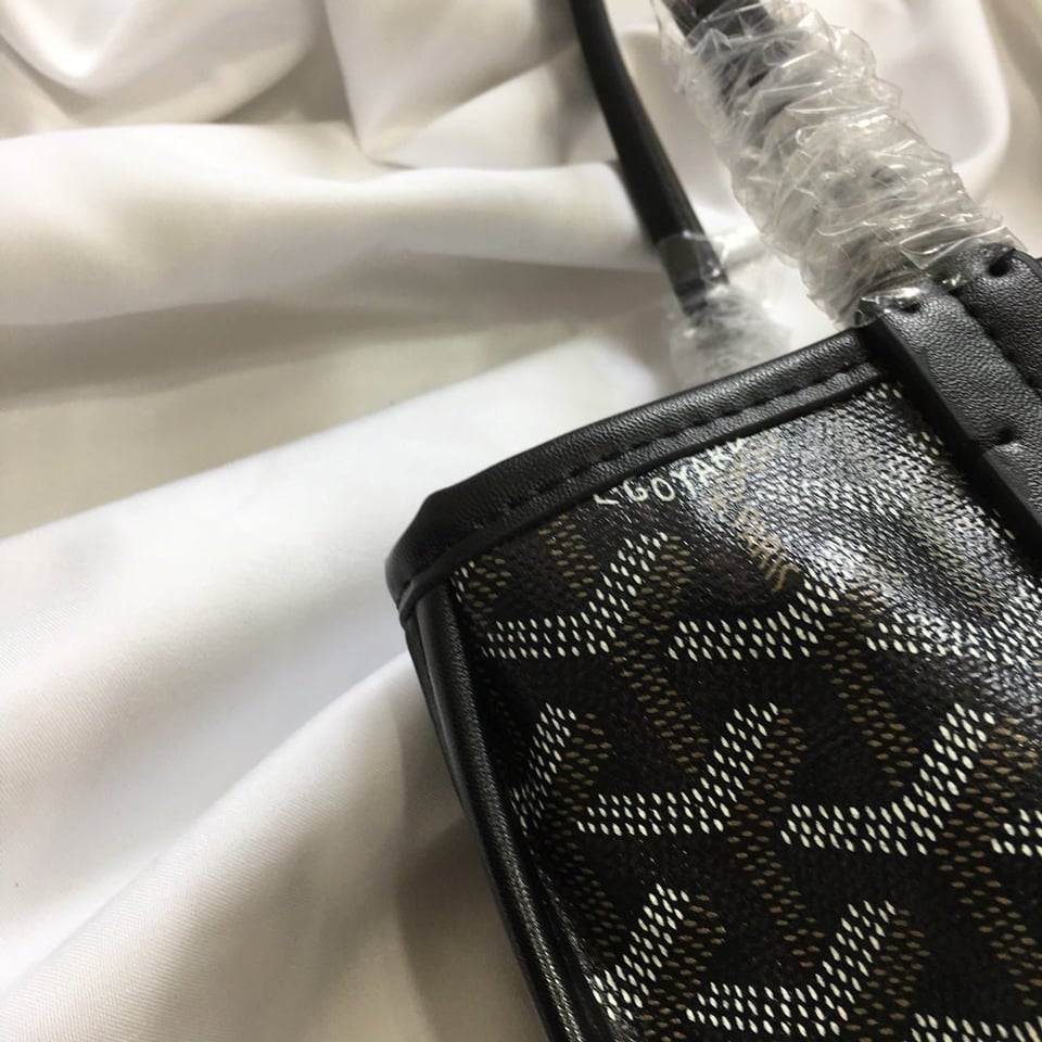 Goyard Anjou Mini Bag 20cm Black Canvas view 3
