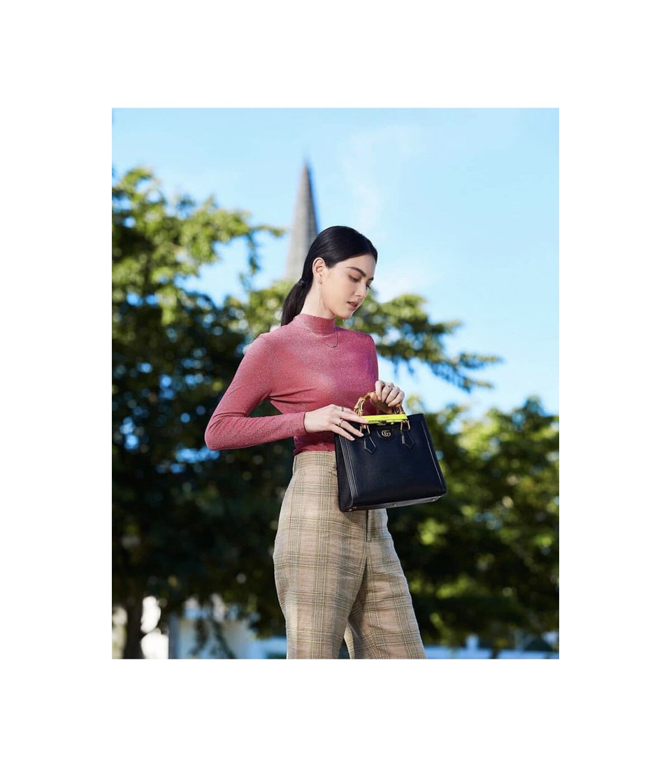 Gucci Diana Small Tote Bag Black view 7