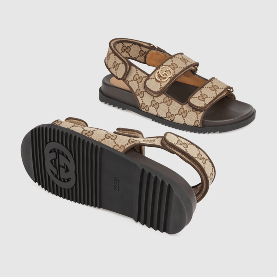 Gucci Double G Sandal Beige And Ebony 771575 G1730 9755 view 3
