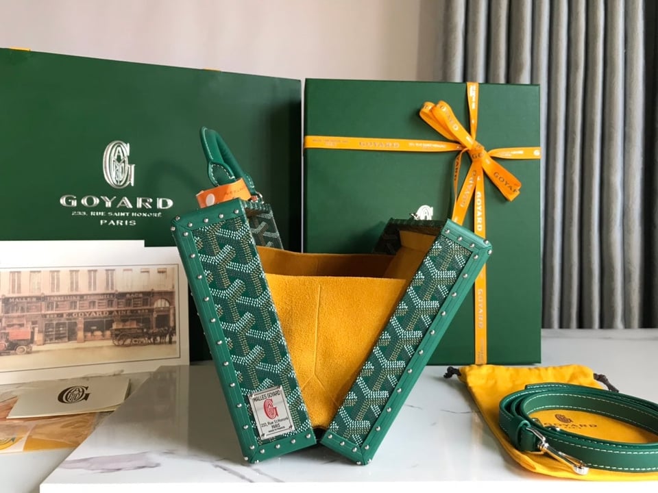 Goyard Grand Hôtel Trunk Bag 24.5cm Green Goyardine Canvas And Calfskin view 8