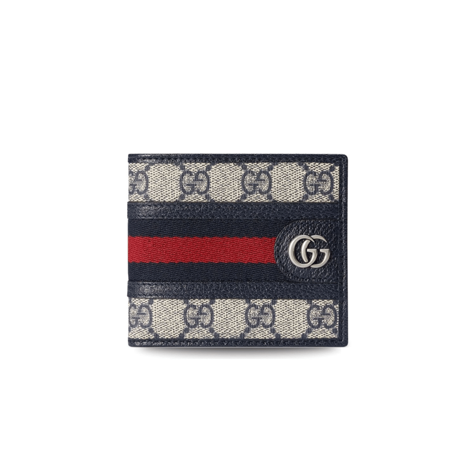 Gucci Ophidia GG Wallet Beige and Blue 4.3in/11cm For Men