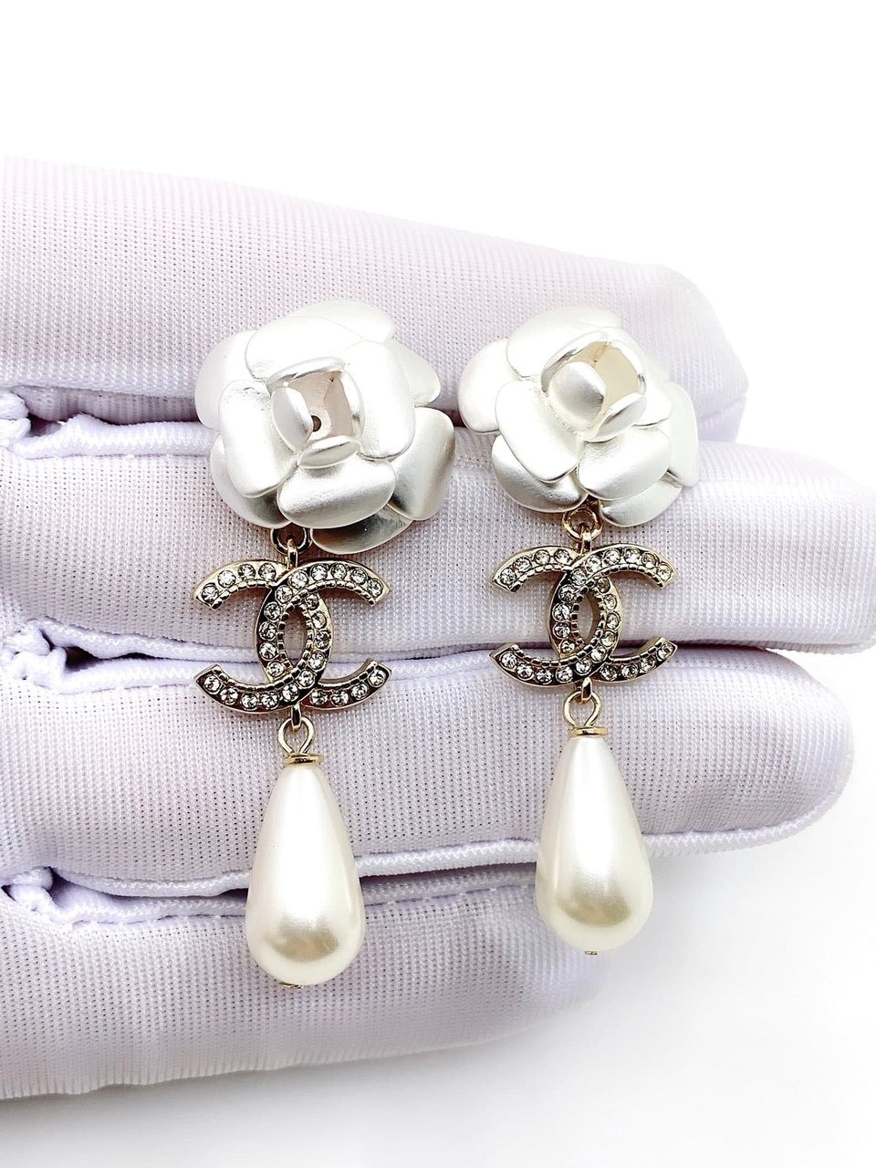 Chanel Pearl Earrings view 4