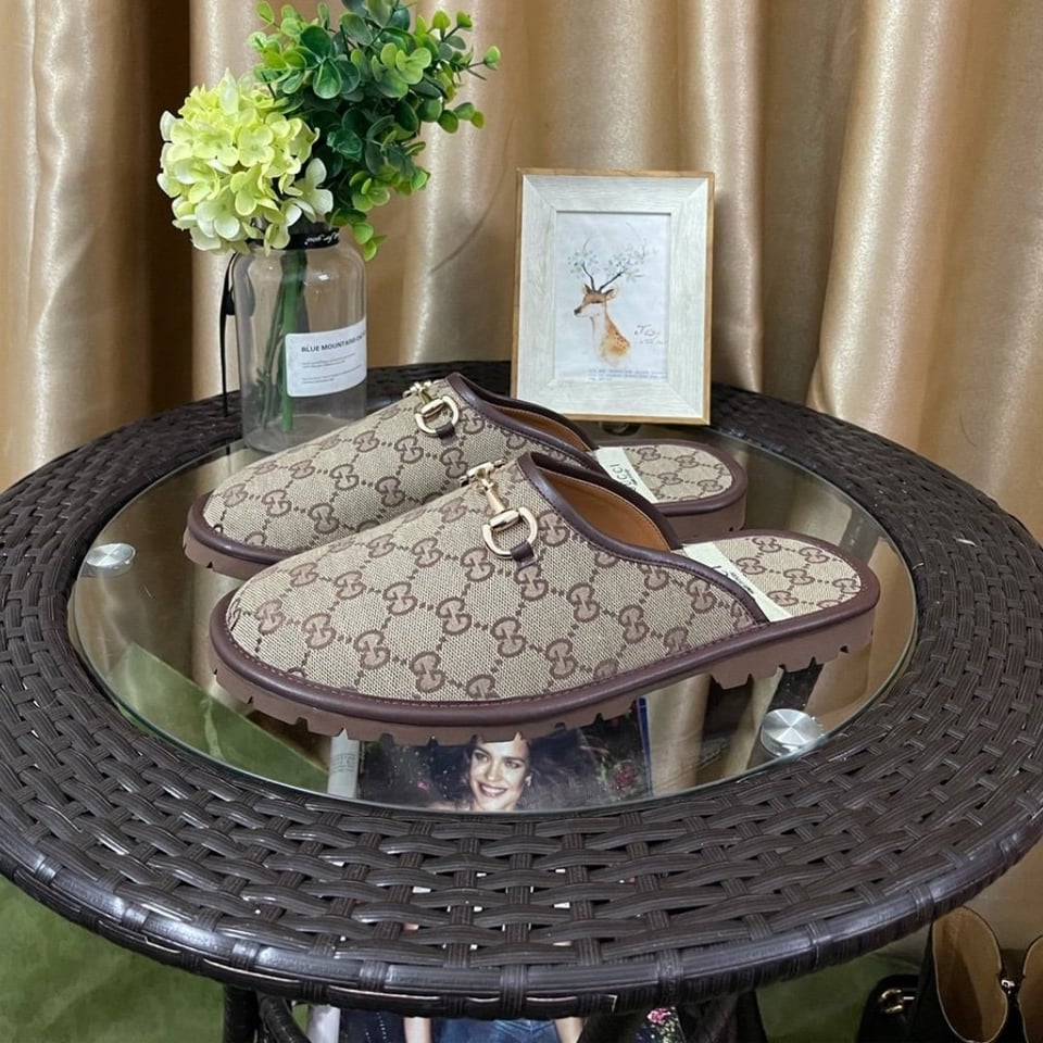 Gucci Gg Slipper Horsebit Canvas Beige 655571 96G60 9762 view 8