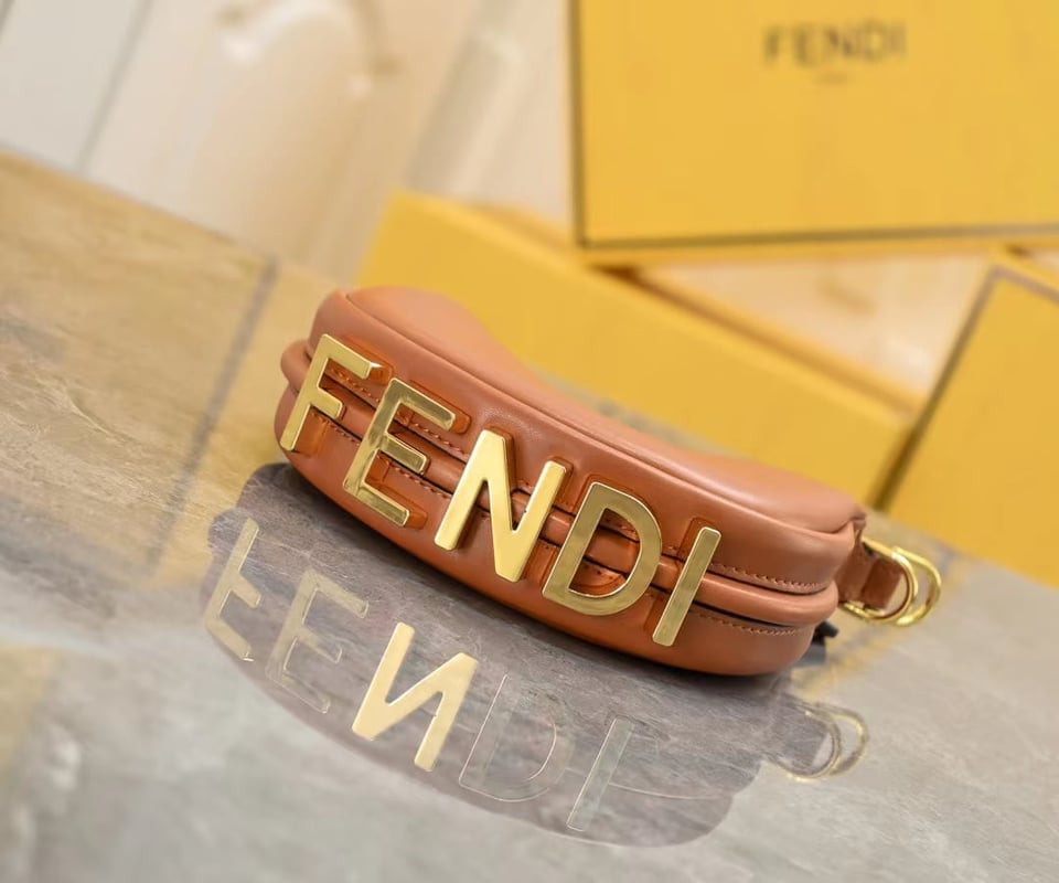Fendi Fendigraphy Mini Leather Mini Bag Brown 16Cm 8Bs081A5Dyf1Mqi view 6