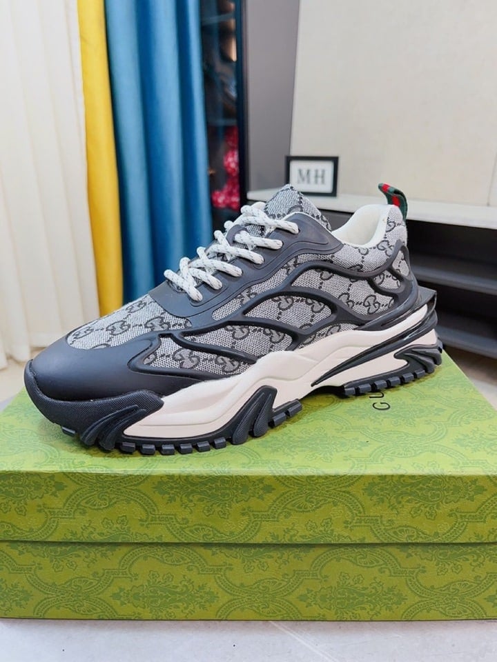 Gucci Gg Men?S Sneaker Rubber Leather Grey view 3