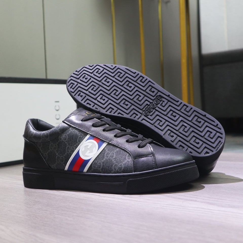 Gucci Gg Supreme Sneaker Black Gg Blue And Orange Web view 3