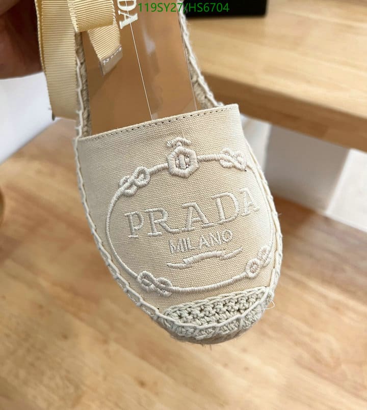 Prada Linen Espadrille Wedge Sandals Beige view 8