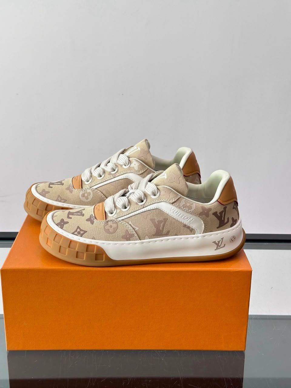 Louis Vuitton Tilted Sneakers Beige Monogram Surplus Canvas 1AK81L view 11