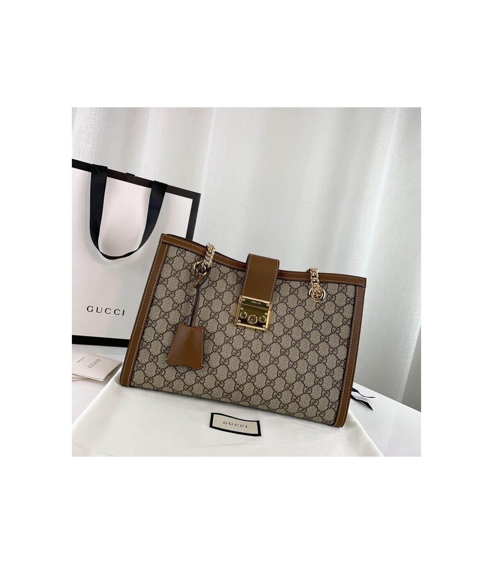 Gucci Padlock Medium GG Shoulder Bag Brown view 4